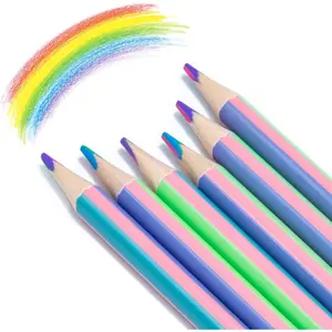 4 Color in 1 pastel Rainbow Colored Pencils, 6 count Drawing Pencil for Adults & Artists, Coloring Pencils for , Professional Art Supplies for Coloring Books