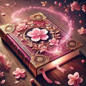 5D DIY Full Drill Round Diamond Painting - Diamond Art Painting Kit Cherry Blossom, Book, Gold Trim Mosaic, Canvas - DIY Decorative Painting, Home Wall Decor, Suitable for Halloween and Christmas, Birthday and Anniversary Gifts.