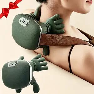 1-piece set of shoulder and neck massager, acupressure type back and neck massage pillow, kneading type massage pillow, electric massager, unisex gift, acupressure device, kneading design, high-quality material to meet daily massage needs, gift giving