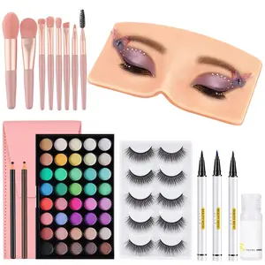 Makeup Practice Face Board, 3D Realistic Practice Makeup Face Set, Makeup Mannequin Face with Makeup Kit for Professional Makeup Artists Students and Beginners to Practice Eyes Eyeshadow Makeup