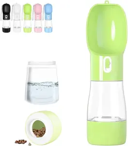Portable Dog Water Bottle & Food Container – Leak-Proof Travel Dispenser with One-Hand Operation – Outdoor Pet Hydration for Walks & Hikes