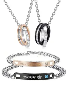 Personalized Couple Bracelets Set with Soap Flower Gift Box, Romantic Anniversary Valentine's Day Christmas Wedding Gifts for Him Her Personalized Present Customizable Gift