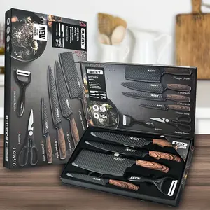 6/7-piece kitchen knife set with gift box, chef's special kitchen knife, vegetable cutting, bone chopping, multi-purpose scissors and water cutting fruit, healthy cooking kitchen knife set, birthday gift
