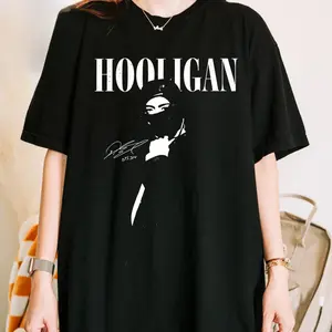 Hooligan Graphic Tee, Dark Streetwear Shirt, Kpop Inspired Rebel Aesthetic.