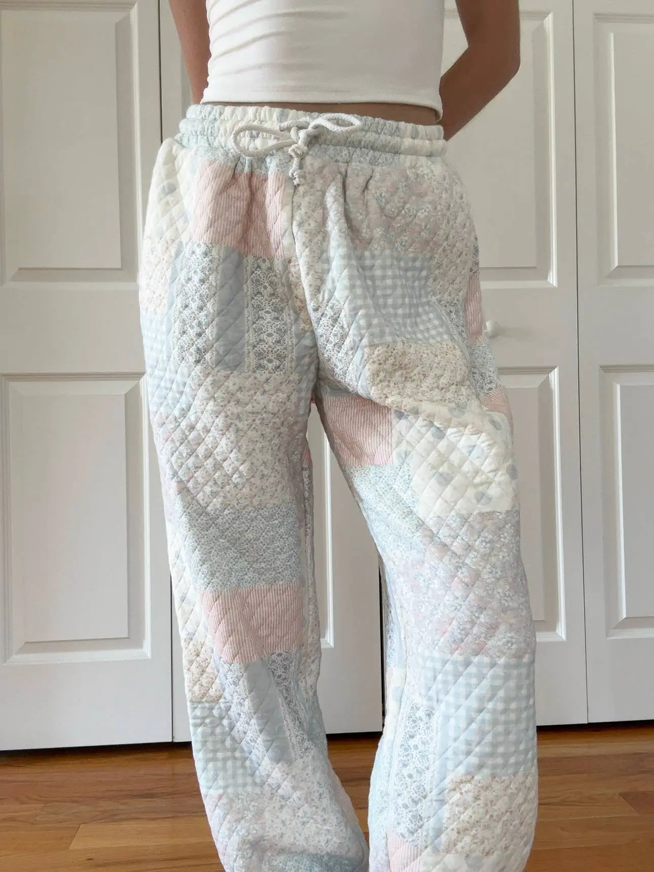 Quilted Shades Of Blue Joggers