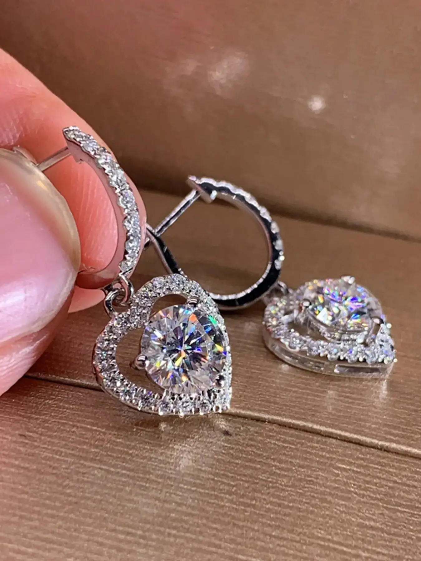 Elegant Heart Shaped Earrings for Women, Trendy Hoop Design Dangle Earrings, Fashionable Teen Girl Accessories As Gift for Girlfriend, Valentines Day Jewelry, Earrings Dangling