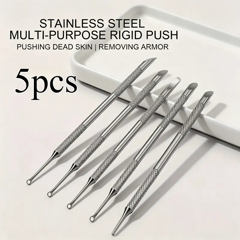 Five-Piece Multi-Functional Stainless Manicure Nail Care Product Kit, Nail Supplies, Professional Cuticle Trimmer and Nail File, Ideal for Salon, Home, Travel, Holiday Gift