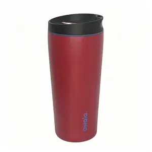 Owala FreeSip Stainless Steel Insulated Vacuum Flask - 20 oz Red Drinkware, Suitable for Travel, Keeps Beverages Hot or Cold for Hours