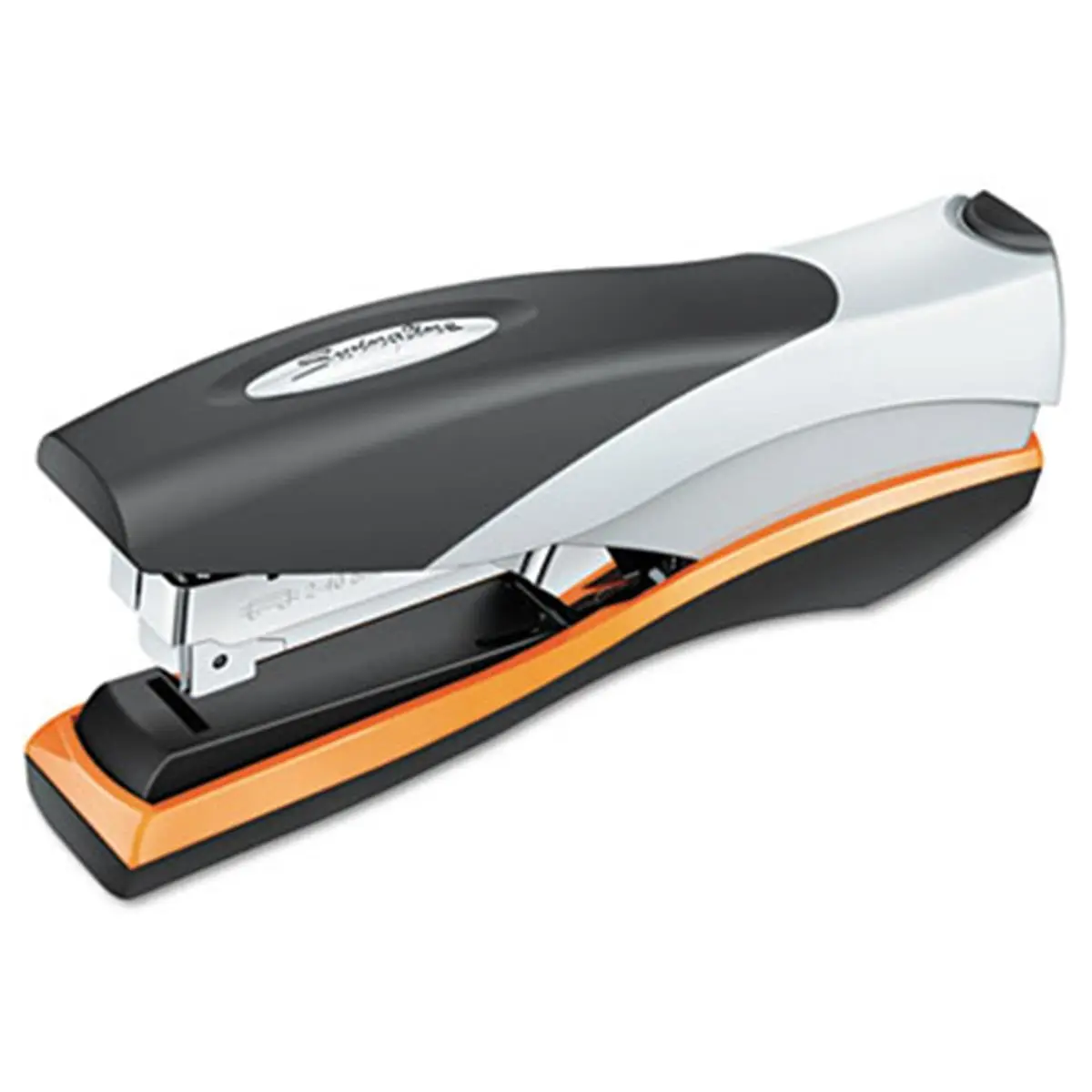 212 MAIN Optima Compact Desk Stapler - Durable Metal Construction, 40-Sheet Capacity, Full Strip, Jam-Free, Silver/Orange/Black Office Accessories for Office Equipment Needs