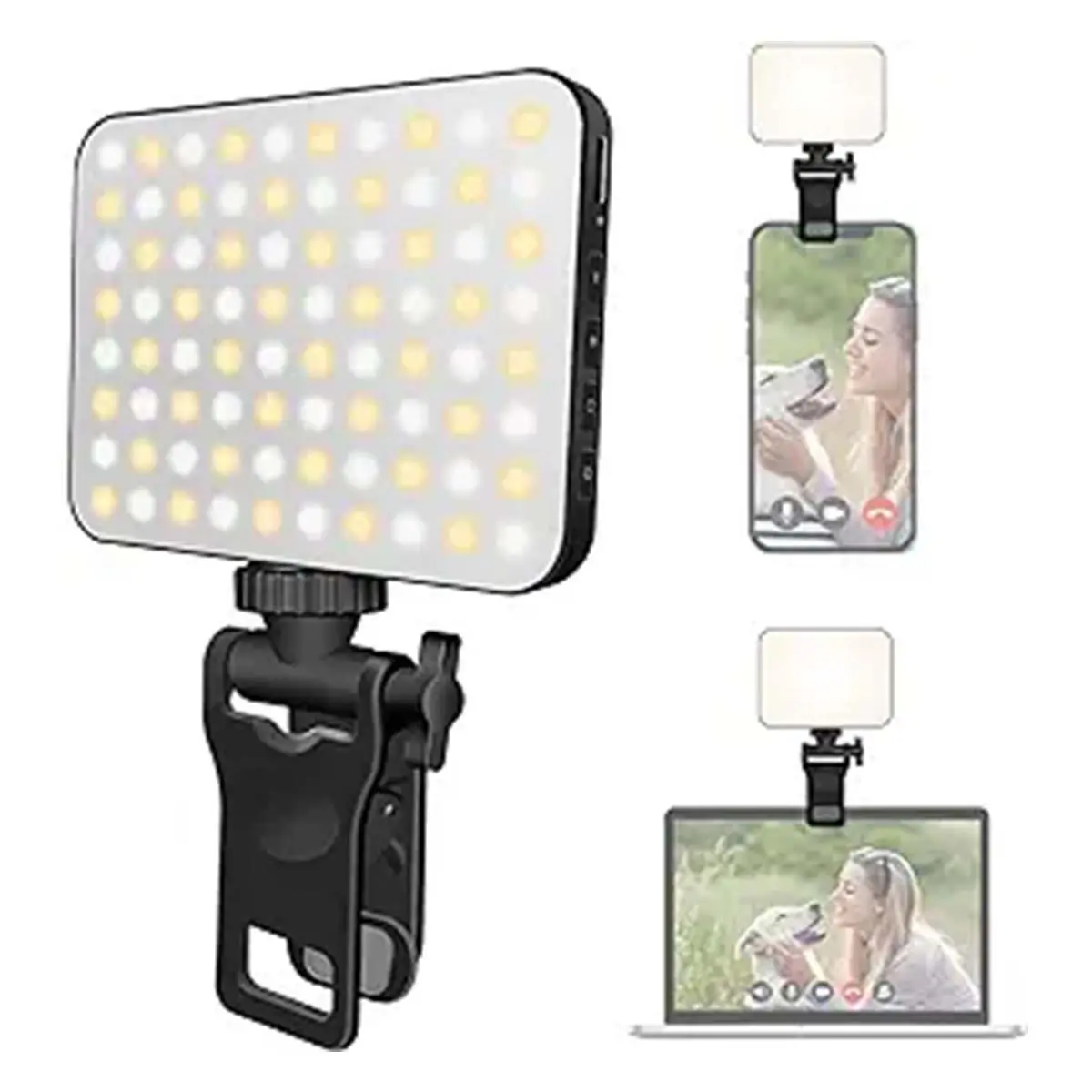 Clip-On Selfie Ring Light with 3 Lighting Modes & 10 Brightness Levels – Ideal for Makeup, TikTok, Live Streams, Video Calls. Good with all Phones