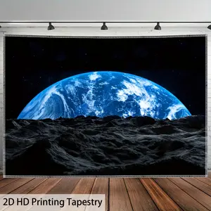 Planet Tapestry Galaxy Landscape Backdrop Space Theme Wall Hanging Photography Background Cosmic Decor for Living Room Bedroom Indoor Outdoor Home Decoration