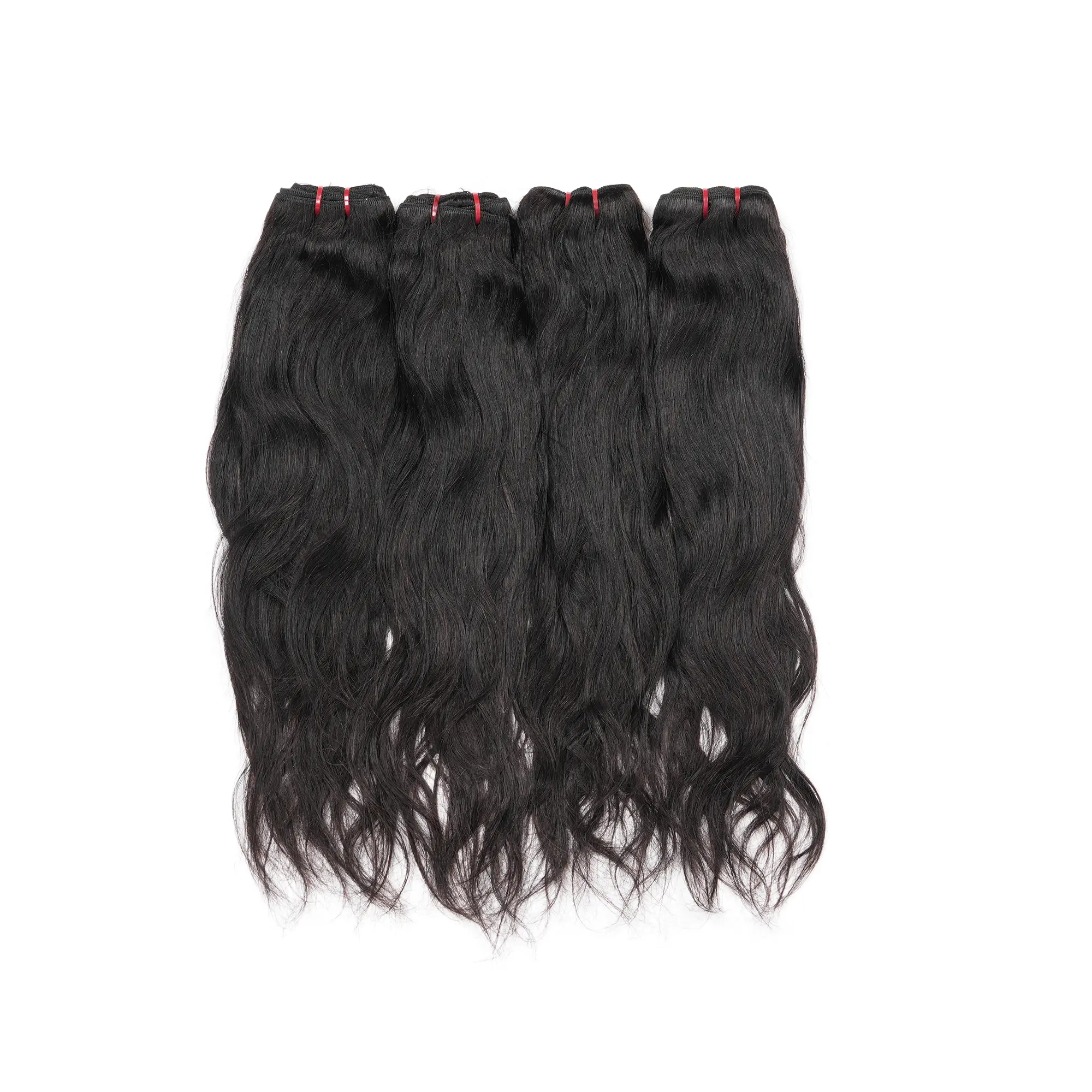 Natural wave Human Hair Bundles 4 Bundles per Lot Factory direct sale Brazilian Virgin Remy Hair Wet and Wavy Quick Weave for Women Customized 12-26 Inches 100% Unprocessed Natural Black Extensions