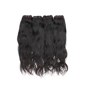 Natural wave Human Hair Bundles 4 Bundles per Lot Factory direct sale Brazilian Virgin Remy Hair Wet and Wavy Quick Weave for Women Customized 12-26 Inches 100% Unprocessed Natural Black Extensions