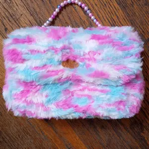 handmade cotton candy fur purse