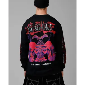 Loiter X Yu-Gi-Oh! Summoned Skull Long Sleeve T-Shirt Black