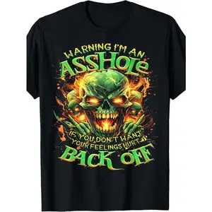 Funny men's tops t-shirts, lettering prints, skull warning: if you don't want your feelings to be hurt, i'm a t-shirt shirt Golf Gift T-Shirt For Men and Women