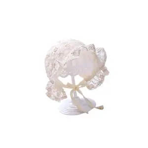 Breathable Newborn Lace Girl Sun Caps Cotton Baby Hat Infant Bonnet