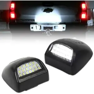 LED License Plate Light for Chevy Silverado 1500 2500 3500 Suburban Tahoe GMC Sierra Yukon XL Cadi-llac Escalade Pickup Truck, Chevy Silverado Led Rear Tag Lamp, 6000K Xenon White Lights, 2 PCS