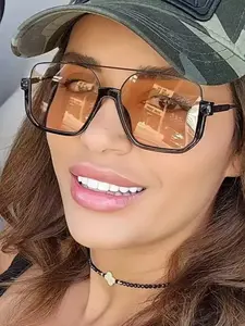 Full Frame Style Fashion Sunglasses, Simple Dual Beam Personality Sun Glasses, Trendy Cross-Border Eyewear for Men & Women, Stylish Glasses