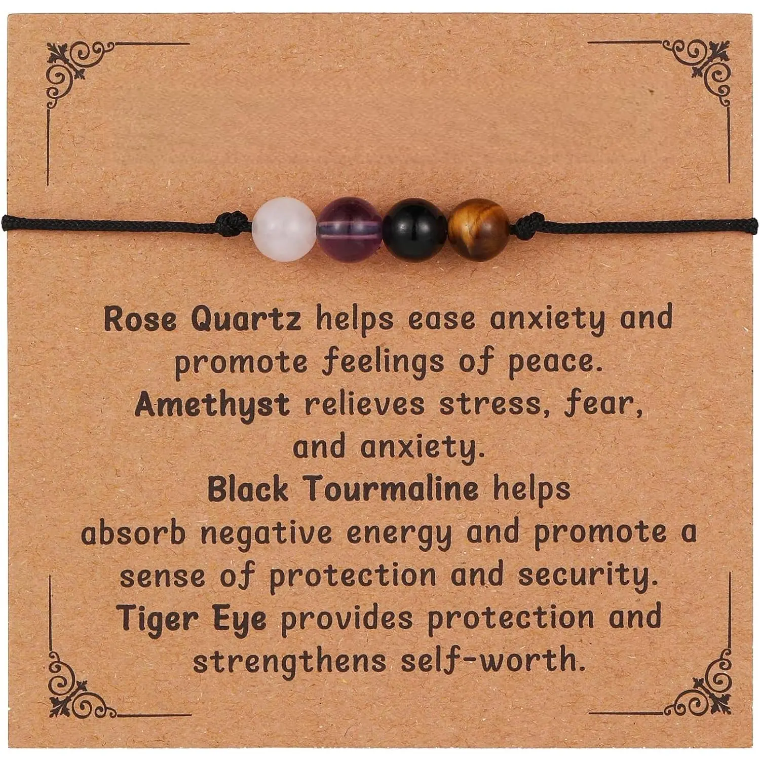 Empath Protection Bracelet Empath Bracelets Gifts for Her Natural Healing Crystal Beaded Bracelet, Tourmaline, Amethyst, Hematite, Rose Quartz, Jewelry for Best Friends Daughter Mom