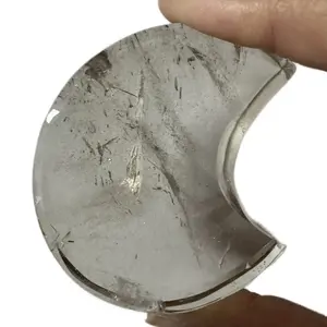 Smoky Clear Quartz Crescent Moon Palm-Size crystal 