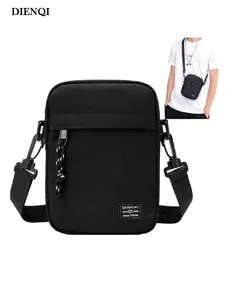 Men's Waterproof Crossbody Sling Bag | Small Black Lightweight Messenger Bag | Portable Mobile Phone Shoulder Bag for Daily Commute, Outdoor Travel, Casual Errands & Everyday Carry