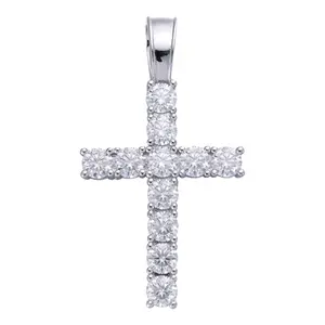 Moissanite Cross Religious Pendant Large