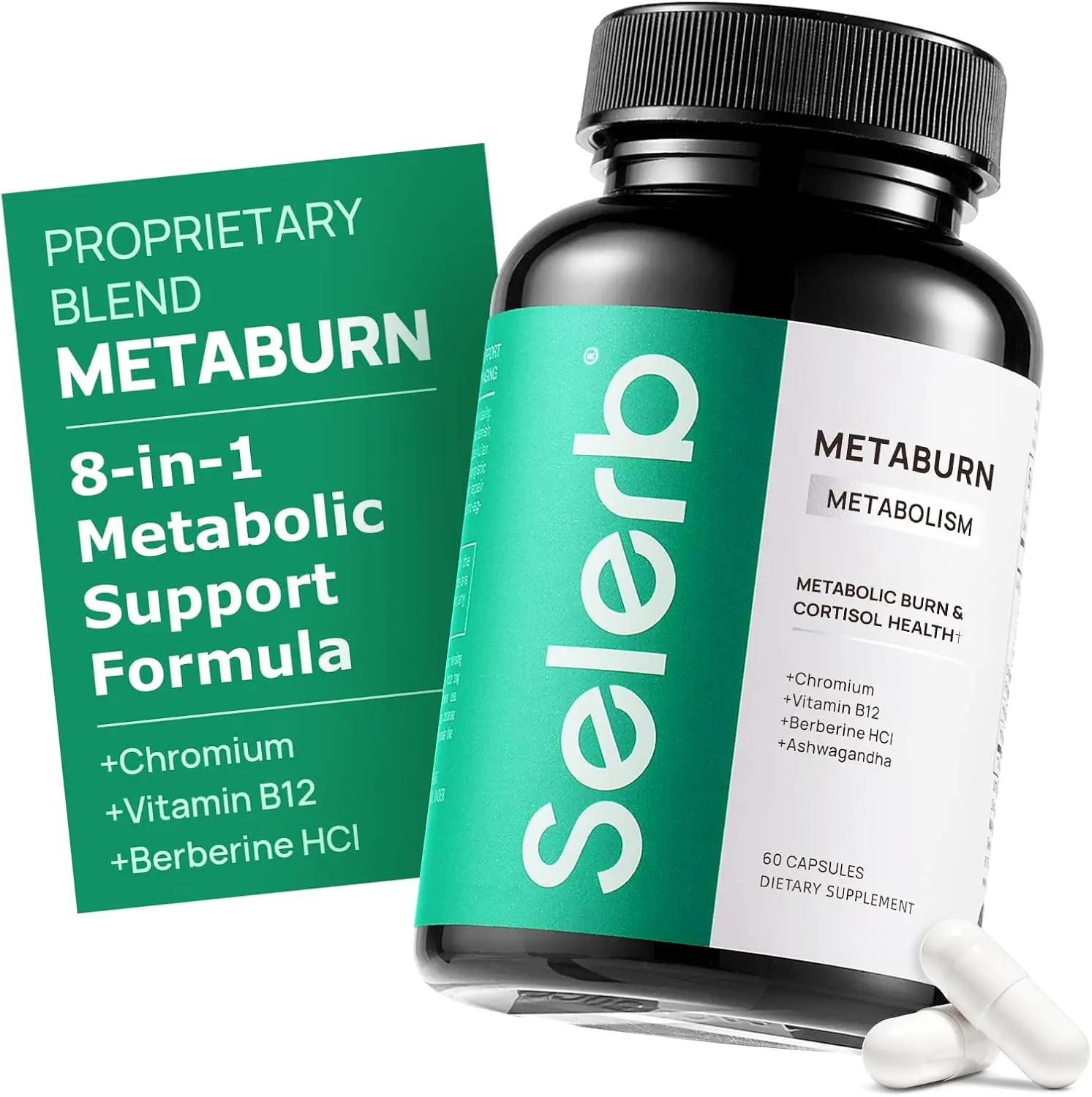 Selerb GLP-1 Metabolism Supplement for Women & Men– Supports Metabolic Function & Gently Activates Daily Metabolic Rhythm – ashwagandha ,Chromium,Vitamin B12, Berberine HCI – 60 Capsules