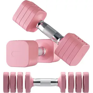 20LB Adjustable Dumbbell Set, 10lb Dumbbells Set of 2, 5 in 1 Free Weights Set, Each 4lb 6lb 8lb 10lb for Women & Men for  Gym Exercise Workout Strength  Equipment
