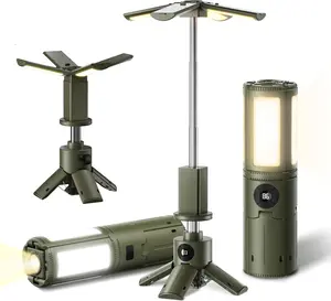 UBeesize Telescopic Camping Lights with Stand, 14000mAh Rechargeable Camping Lantern with Display, Hook and IPX5 Waterproof, Outdoor Camping Lights for Travel, Fishing, Emergency Use