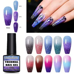 10 Colors Glitter Thermal Gel Nail Polish, Color Changing with Temperature, UV & LED, Long Lasting, Nail Care Essentials