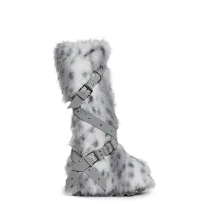 Wild Instincts Faux Fur Boots - White