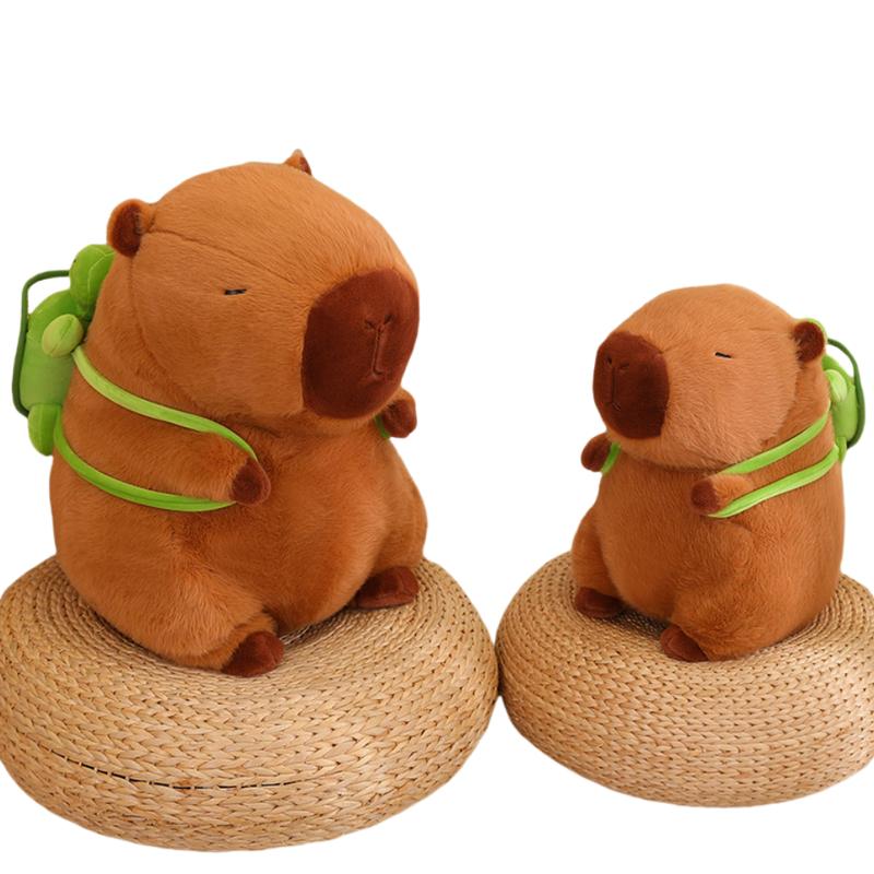 Summer Capybara Plush Toy Soft Cuddly Simulation Stuffed Animal for Home Sofa Bed Decoration Ideal Gift for Animal Lovers Ages 12+