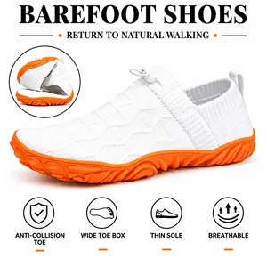 Women's Wide-Toe Sporty Water Shoes, Barefoot Aqua Socks, Indoor-Outdoor Slippers for Beach Swim & Camping