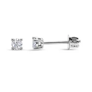 Luxuriant Lab Grown Cubic ZirconiaG-H SI 0.15 ctw Stud Earrings  Over Sterling Silver