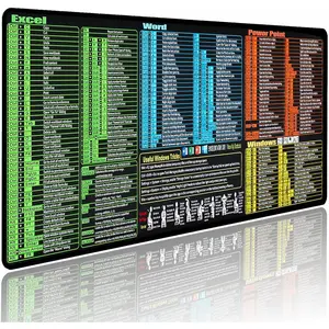 Excel/Word/Power Point/Windows Mouse pad, Large Excel Cheat Sheet Desk Pad, Over 210 Keyboard Shortcuts Mousepad, NonSlipWaterproof Desk mat(XL 31.5 x 11.8 in), Suitable for Office Use