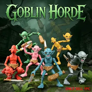 1pc 6 Color Orc Doll, 3D DIY Assembled Multi-Jointed Handmade Model, Classic Anime Character Toy, Halloween Christmas Birthday Gift
