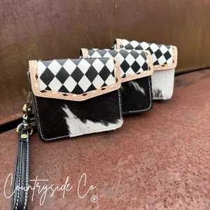 Cassy Checkered Wallet Wristlet by Countryside Co.