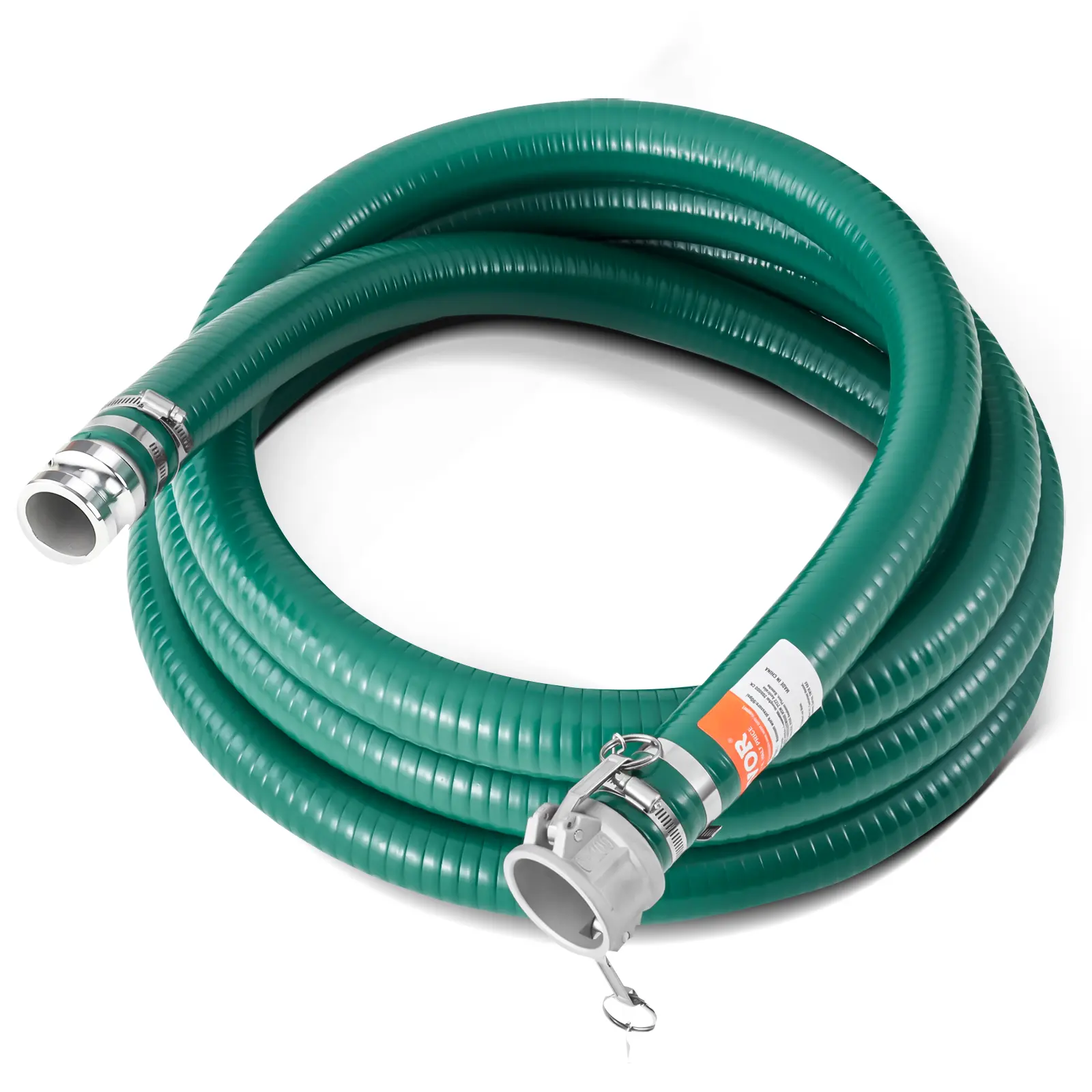 【SummerFinds】VEVOR Suction Hose, 2 in x 20 ft, Green High Quality Hose, with Camlock Connectors, and Aluminum Fittings, Fit Various Pumps, for Sewage Treatment, Water Transportation and More Agricultural Purposes