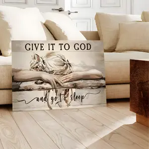 Unframed Sleeping Girl & Slogan Pattern Painting: A Single-Count Modern Canvas Wall Art Poster for Enchanting Home Decor in Living Rooms and Bedrooms
