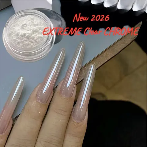 Extreme Clear Chrome Powder 2026 for Professional Nail Art