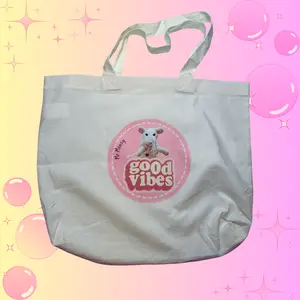 Mr. Mousy tote bag + book bag + reusable bag + cotton bag + canvas bag small business  handmade