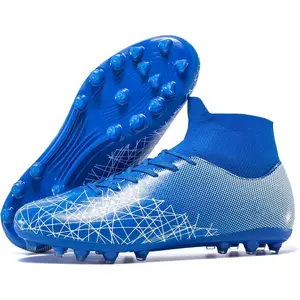 Unisex Adult High-Top Breathable Professional Soccer Cleats Spikes Shoes for Outdoor Indoor Turf Athletic Use