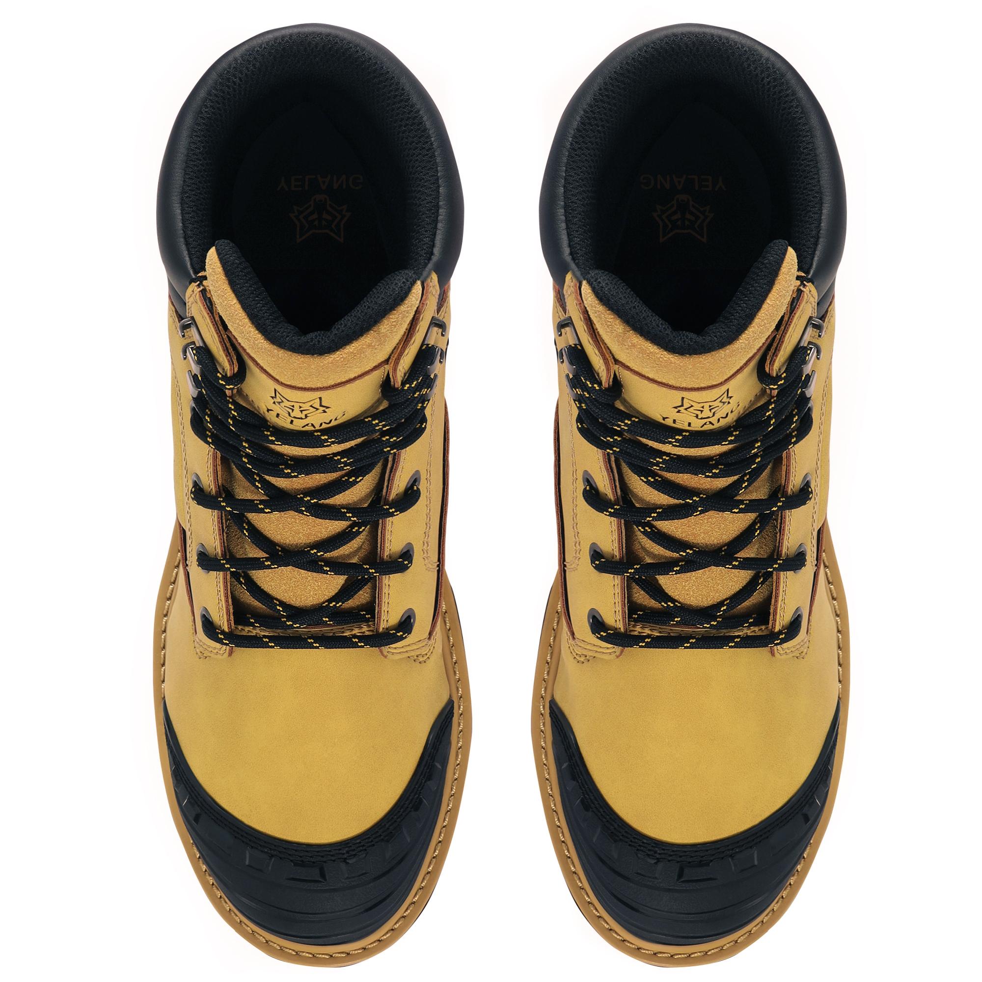 Men's Anti-smash& Anti-puncture Steel Toe Work Boots Fashionable Non-slip Oil-proof&Wear-resistant Work Shoes Lace Up Hight Top Safety Shoes