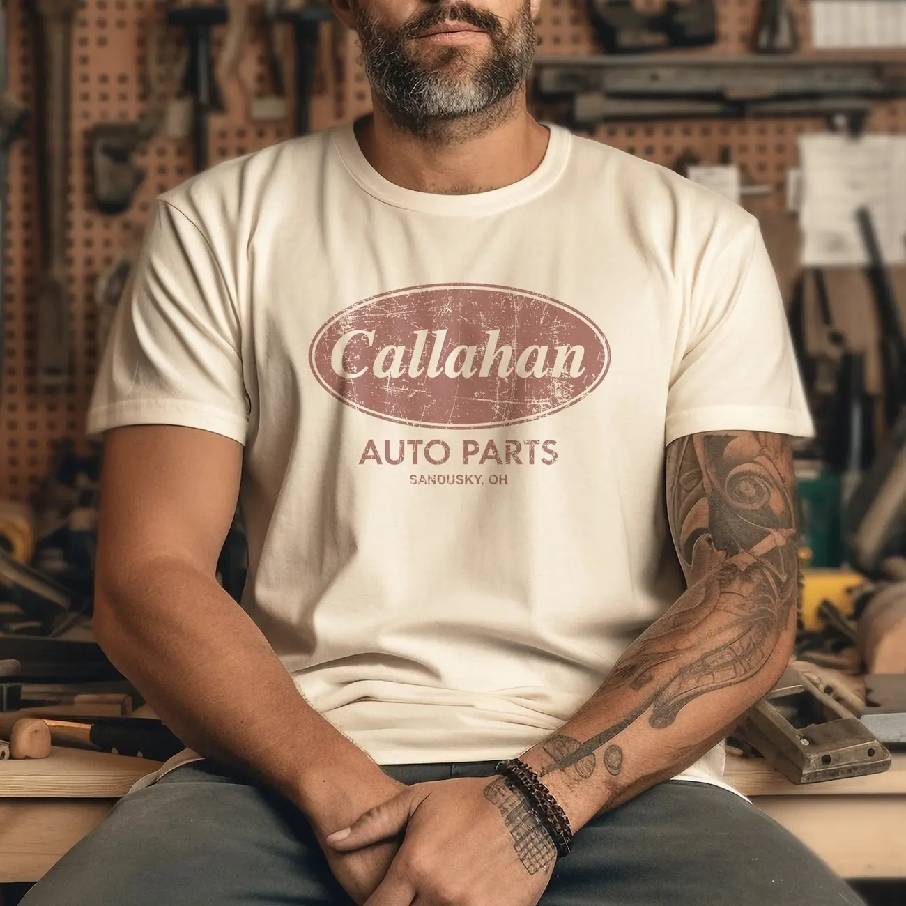 Callahan Auto Tommy Boy. Chris Farley 90s Movie Merch Distressed Vintage Style. Gift for Guys Film Buff Fat Guy Classic Comedy 1990s Love YQX