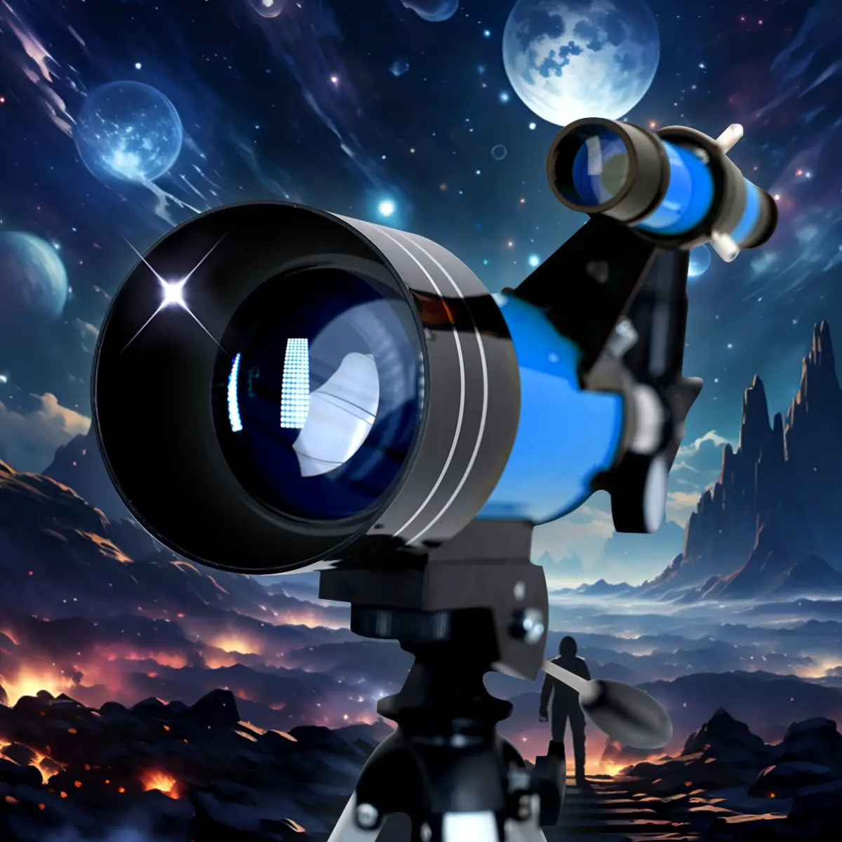 70mm astronomical telescope, 150X beginner monocular telescope for moon observation, high-definition astronomical telescope for stars and moon, children's birthday gift telescope, outdoor monocular telescopes
