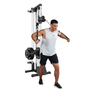Wall Mounted Cable Machine, High & Low Cable Crossover with 19-Position & Dual Pulley System, LAT Pulldown, Up to 400 Lb Capacity for Home Gym, Space-Saving (Weights Not Included)