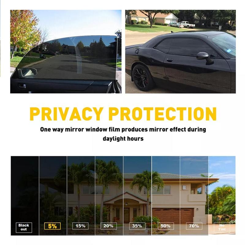 300/600CM Car Window Tint Film 1% 5% 15% 20% 25% 35% 50%VLT,Blocks UV/IR Rays, Heat & Glare - Scratch Resistance Car Window Film Roll Car Home Office Glass rear, Car Sun shade