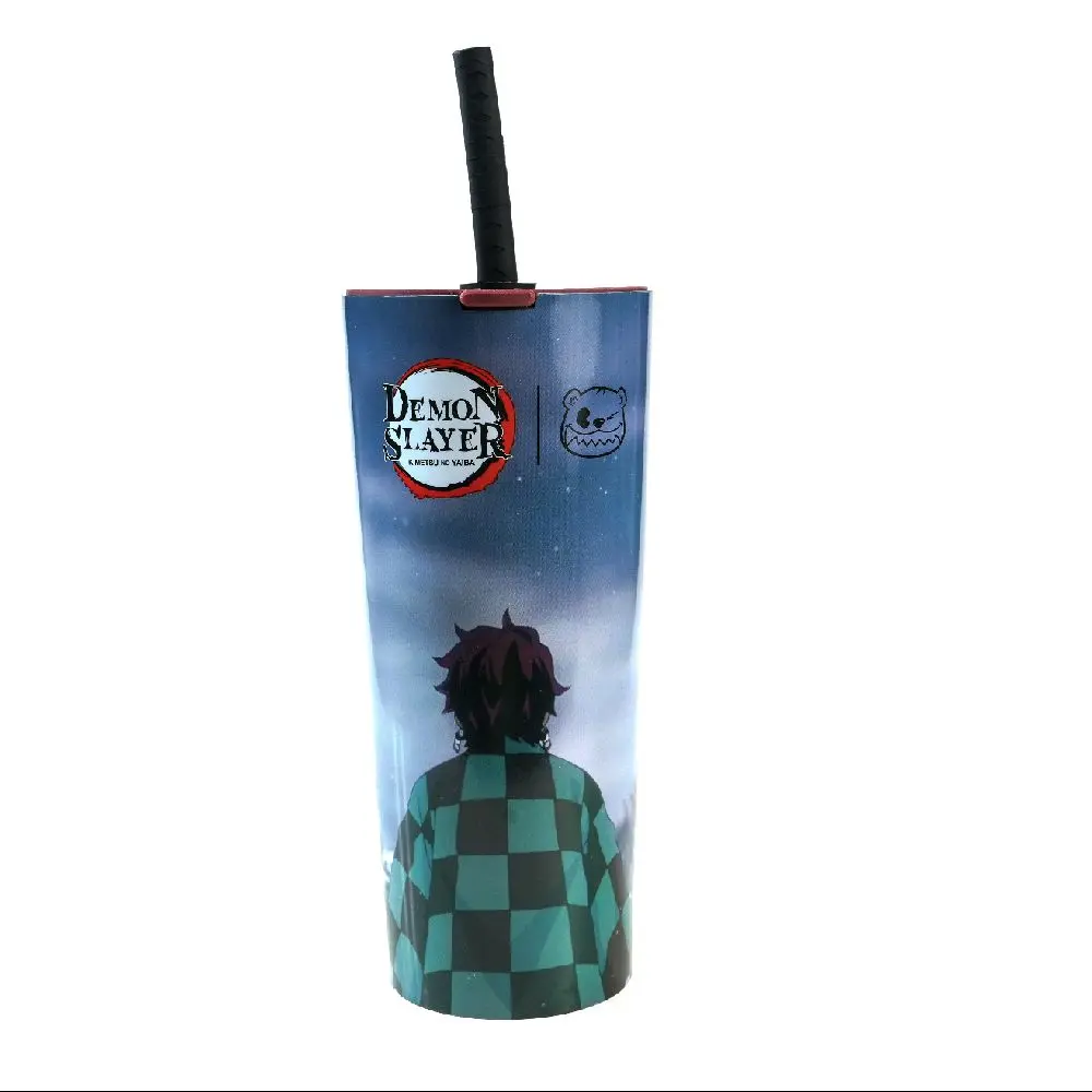 Demon Slayer X Bearology Nichirin Tumbler with built-in straw.