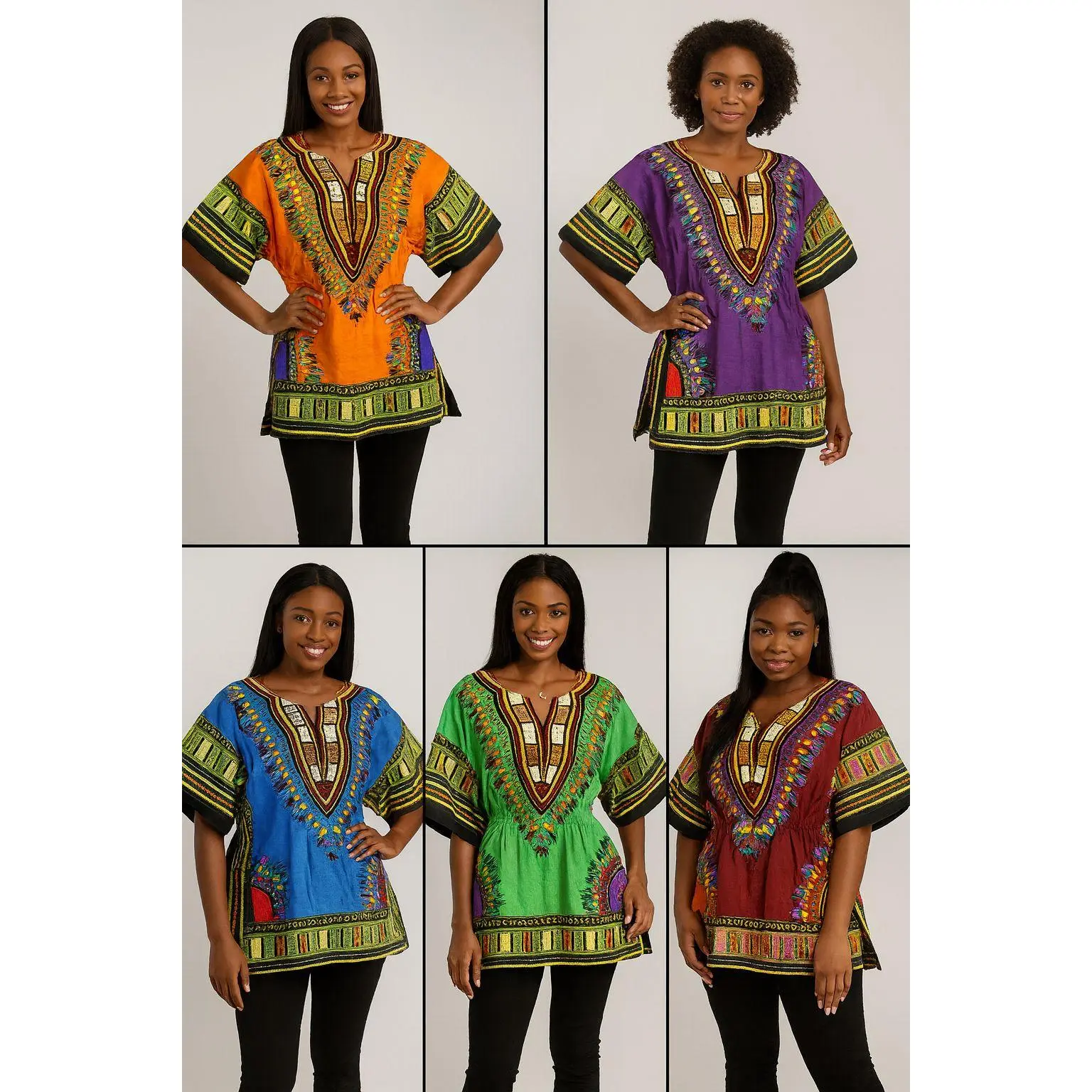 Women Dashiki Top with Elastic